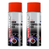 2X Promatic Red High Temperature Spray Paint 400ml Spray Paint